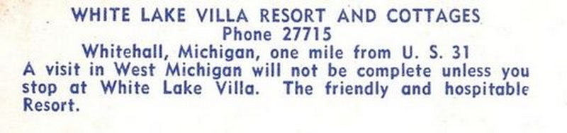 White Lake Villa Resort - Postcard (newer photo)